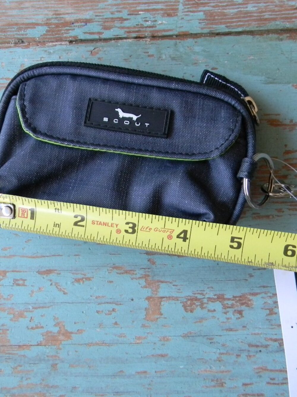 NWT SCOUT Bags Tote-All Package Wristlet ID Window  GRAY/DENIM NYLON SMALL KEY - Picture 3 of 7